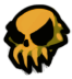 A gold skull